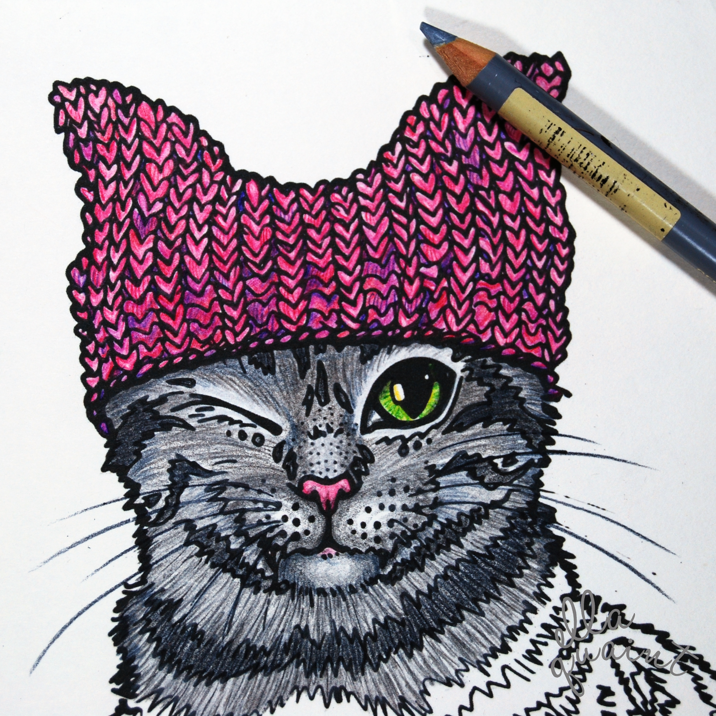 pink-pussy-hat-cat-by-ellaquaint-2017