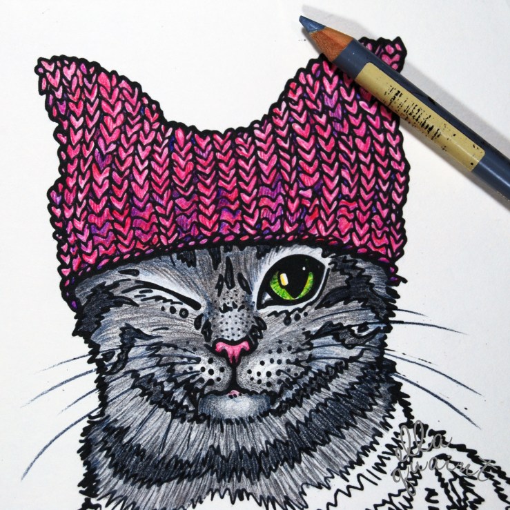 pink-pussy-hat-cat-by-ellaquaint-2017